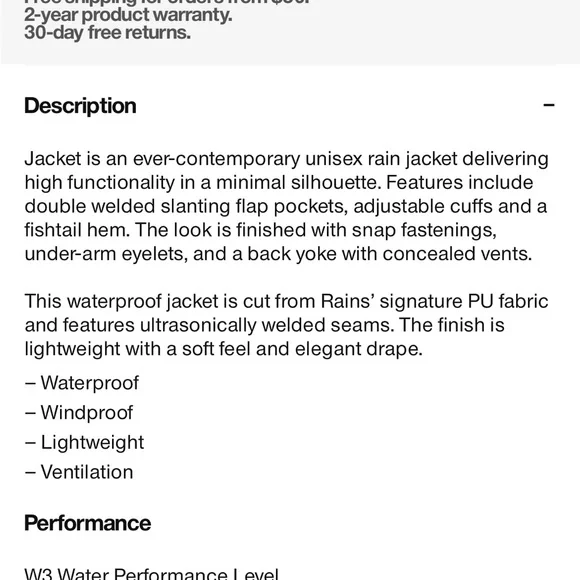 RAINS UNISEX SZ XL JACKET ASH (gray) NIB MENS RAINCOAT WOMENS RAINCOAT - Picture 4 of 4